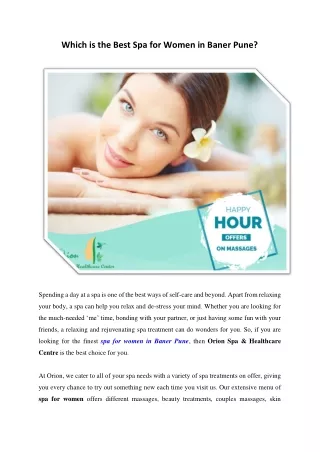 Which is the Best Spa for Women in Baner Pune?