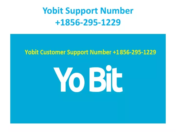 yobit support number 1856 295 1229