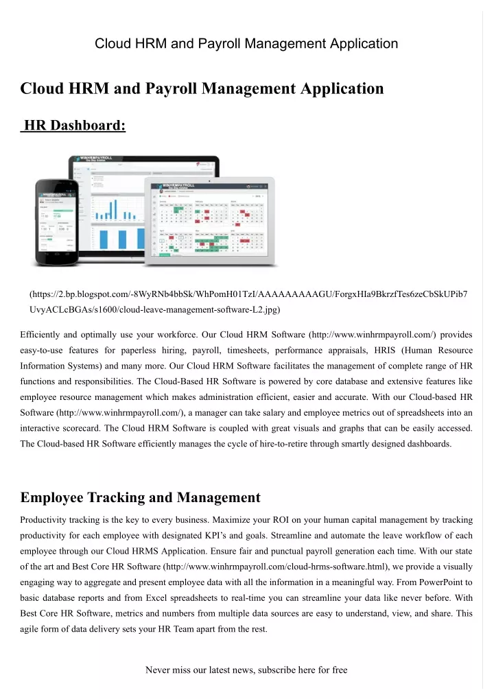 cloud hrm and payroll management application