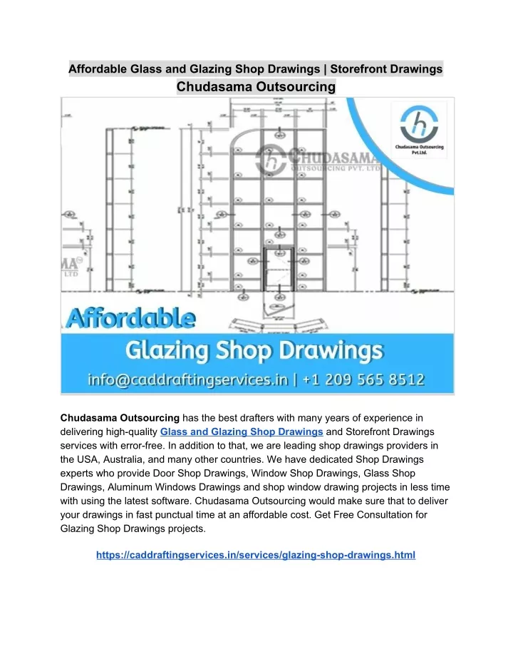 affordable glass and glazing shop drawings