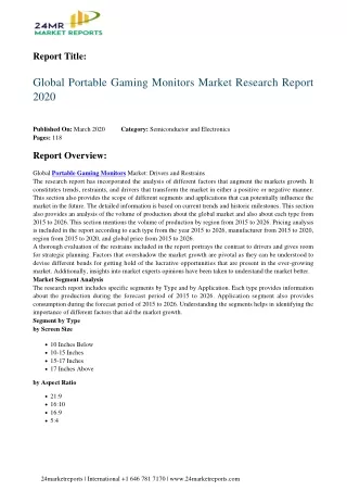 Portable Gaming Monitors Market Research Report 2020