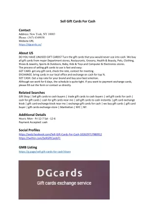 sell gift cards for cash