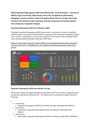 global expanded polypropylene epp foam market