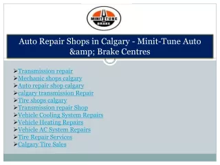 auto repair shops in calgary minit tune auto