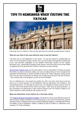 Semi private Vatican tours