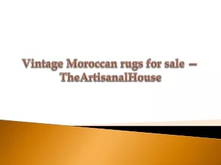 Vintage Moroccan Beni Ourain Rugs for Sale - TheArtisanalHouse