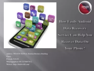 How Easily Android Data Recovery Service can help you recover data on your phone?