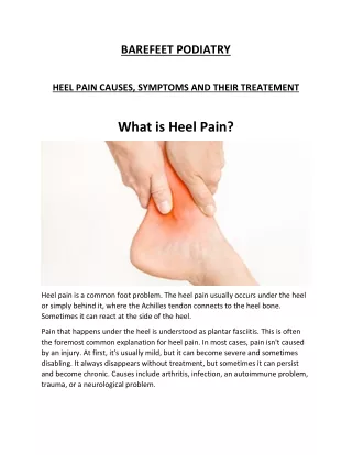 Podiatrist in Sydney | Heel Pain Treatment | Barefoot Podiatry