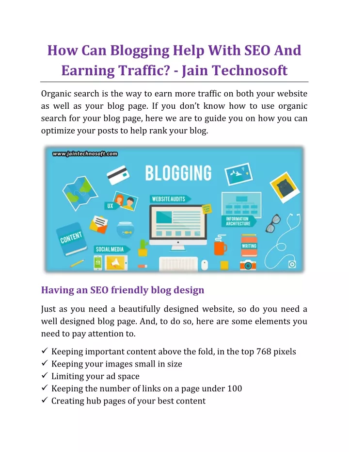 how can blogging help with seo and earning