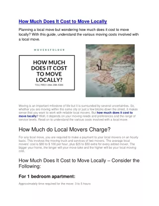 how much does it cost to move locally