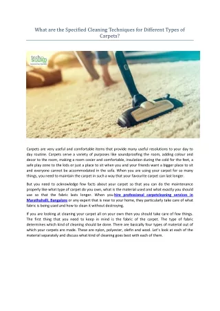 what are the specified cleaning techniques