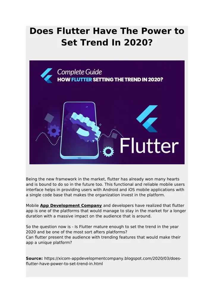 does flutter have the power to set trend in 2020