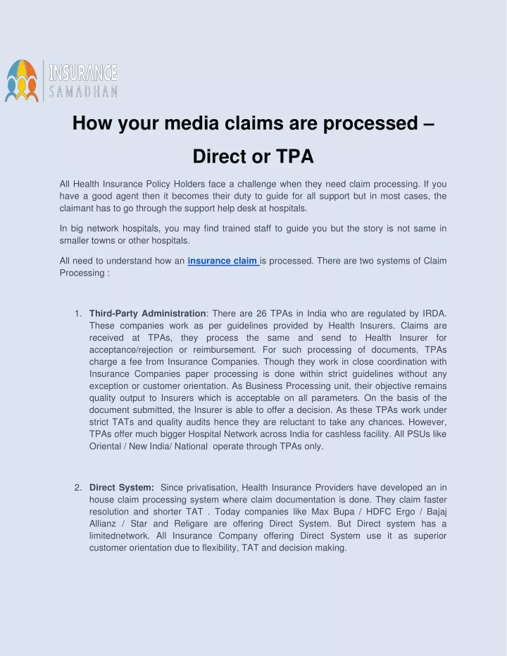 how your media claims are processed