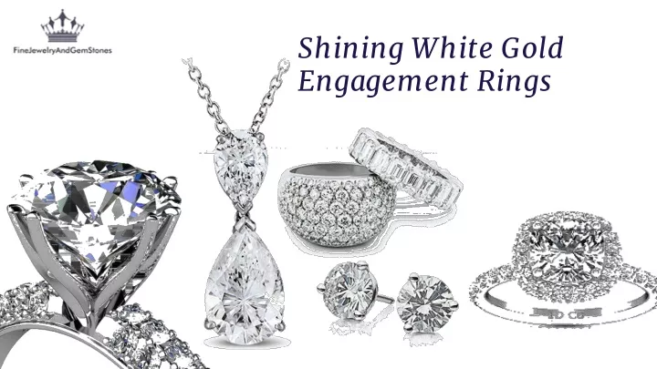 shining white gold engagement rings
