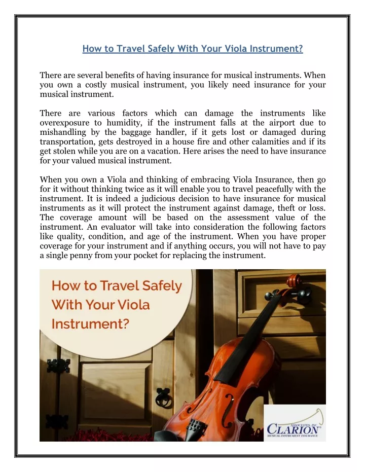 how to travel safely with your viola instrument