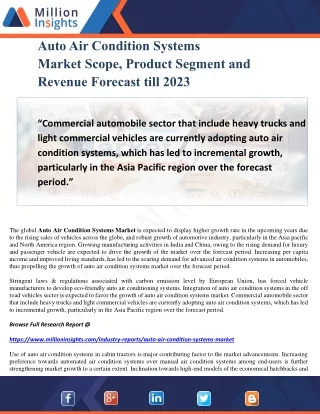 auto air condition systems market scope product