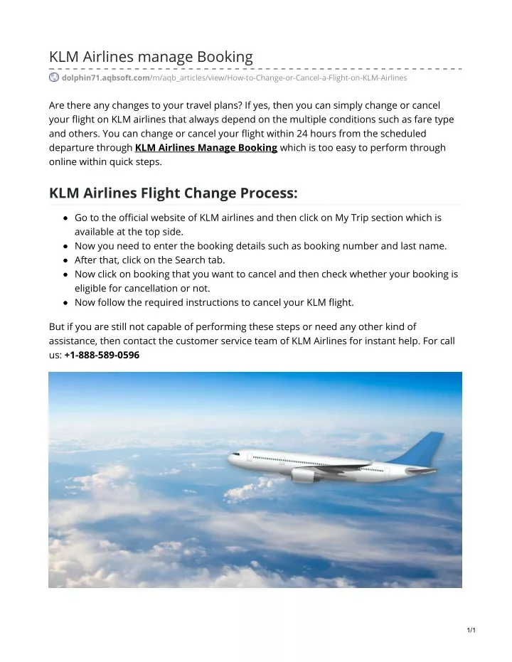 klm airlines manage booking