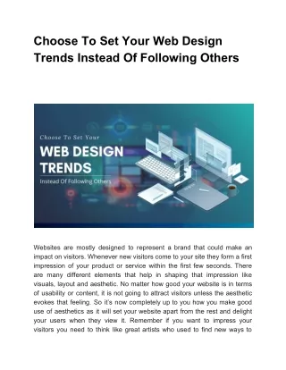 choose to set your web design trends instead