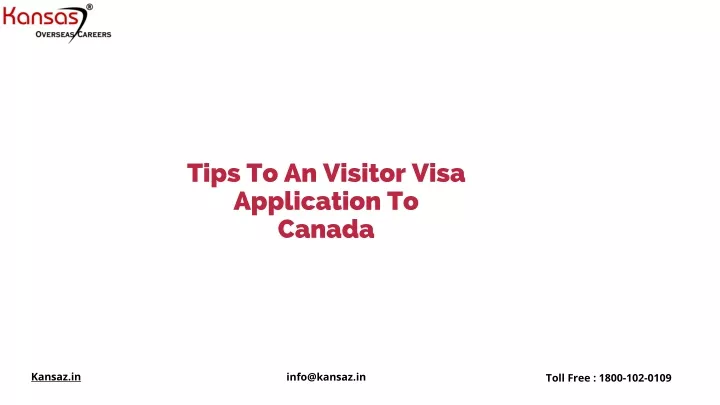 tips to an visitor visa application to canada