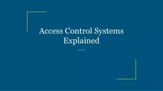 access control systems explained