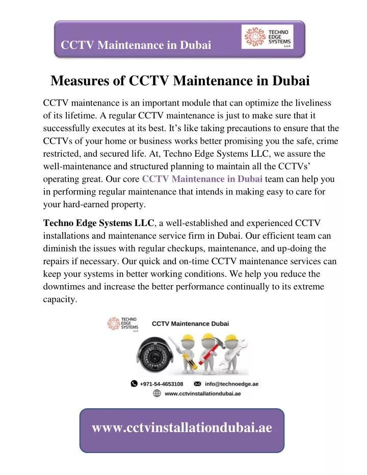 cctv maintenance in dubai