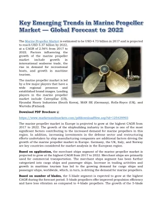 the marine propeller market is estimated