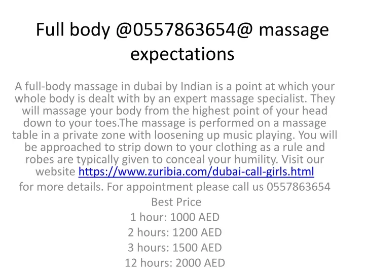 full body @0557863654@ massage expectations