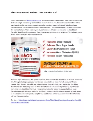 Blood Boost Formula Reviews