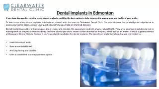 Dental implants in Edmonton