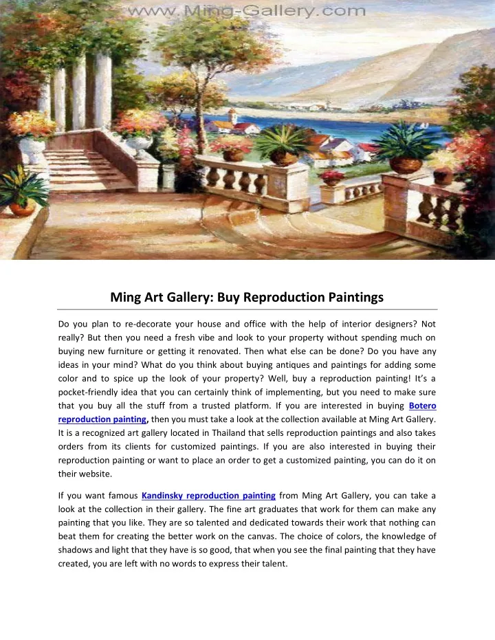 ming art gallery buy reproduction paintings