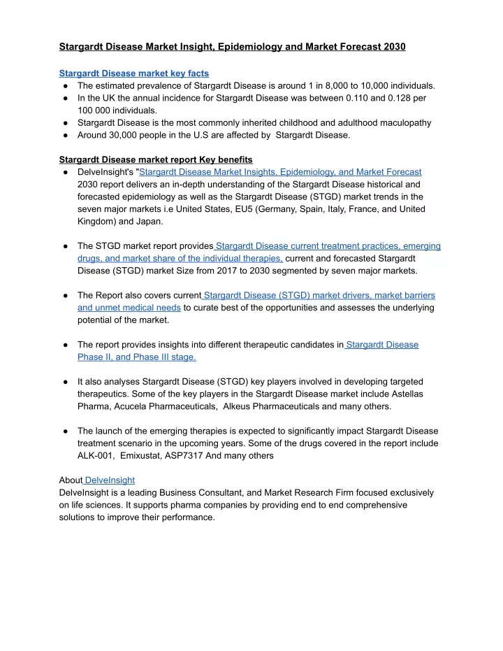 stargardt disease market insight epidemiology