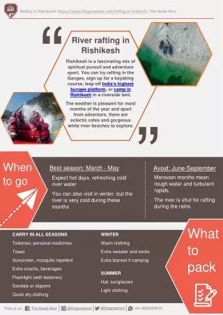 Details Related to River Rafting in Rishikesh - The Great Next