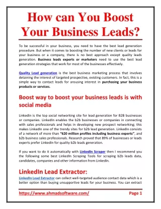 how can you boost your business leads
