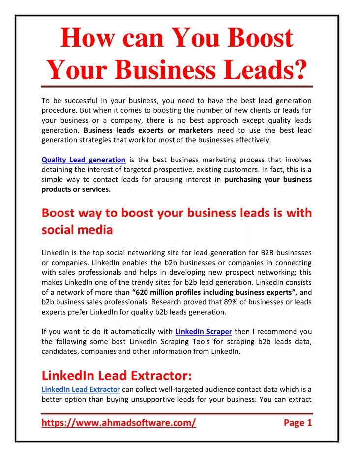 how can you boost your business leads