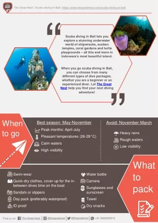 Scuba Diving Course in Bali - Complete Trip Details - The Great Next