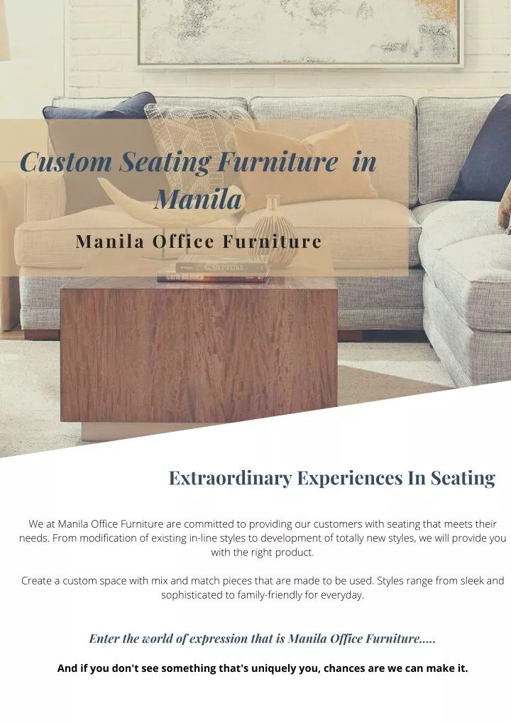 custom seating furniture in manila