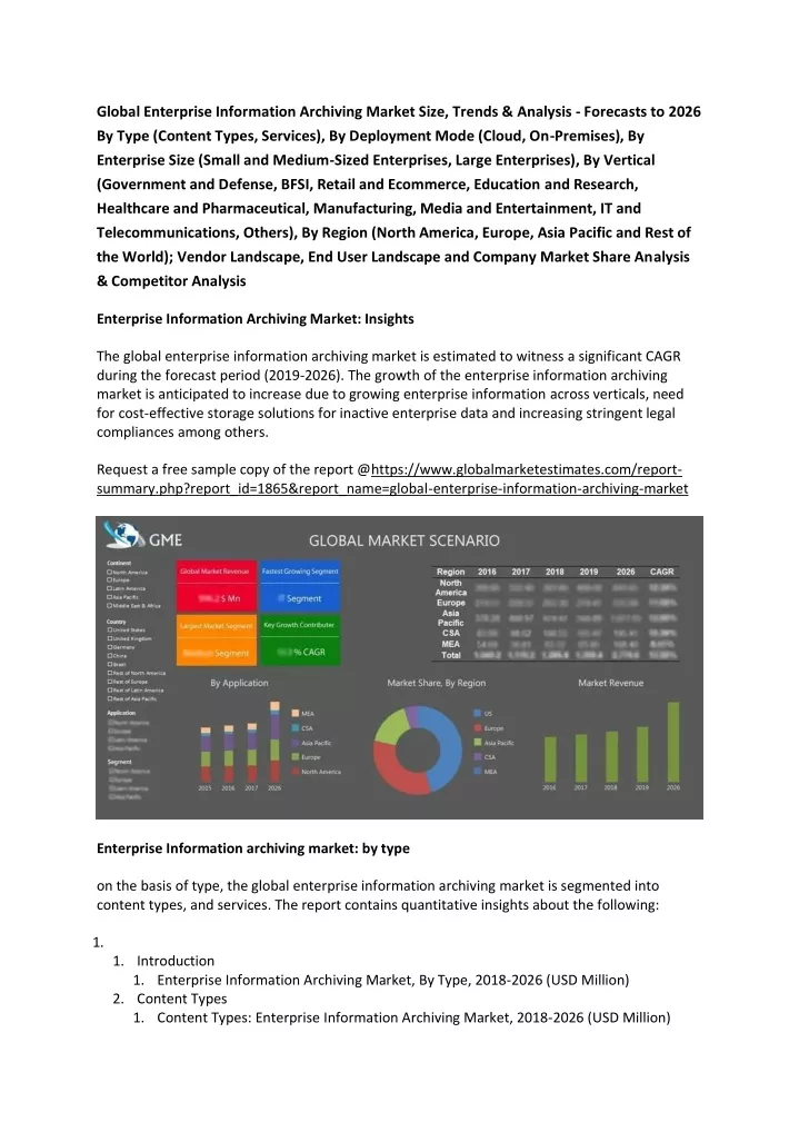 global enterprise information archiving market