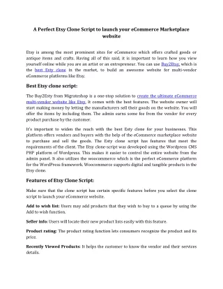 a perfect etsy clone script to launch your