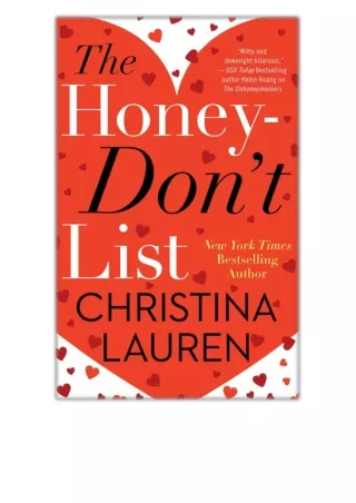 [PDF EPUB] The Honey-Don't List By Christina Lauren Free Download