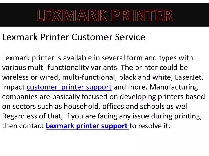 lexmark printer