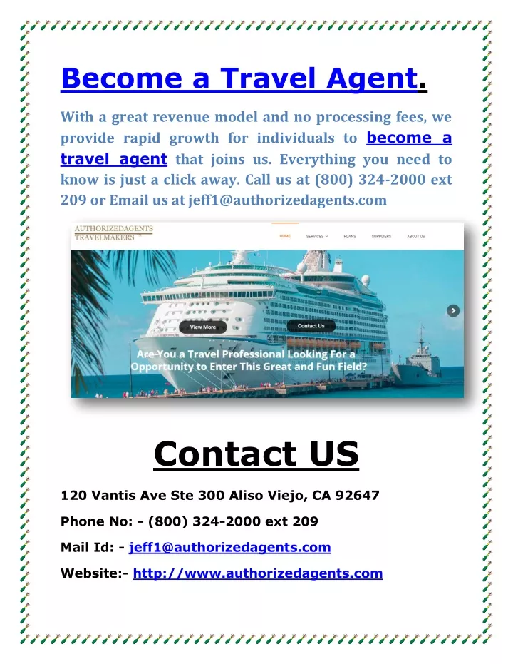 become a travel agent