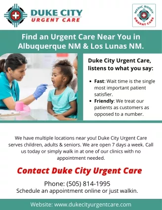 Find an Urgent Care Near You | Duke City Urgent Care