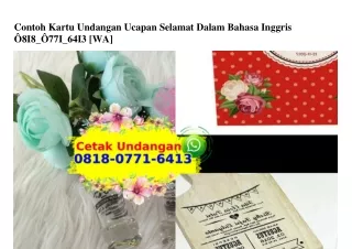 Contoh Kartu Undangan Ucapan Selamat Dalam Bahasa Inggris 08I8 077I 64I3[wa]