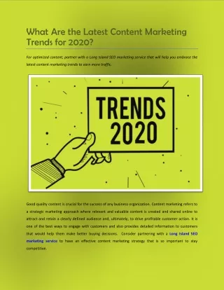what are the latest content marketing trends