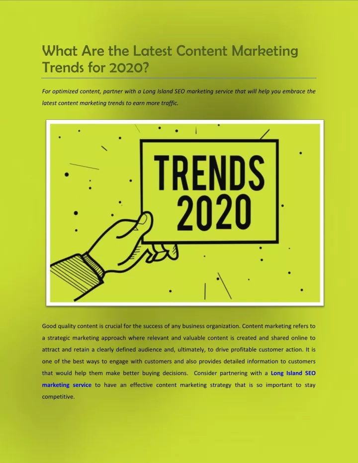 what are the latest content marketing trends