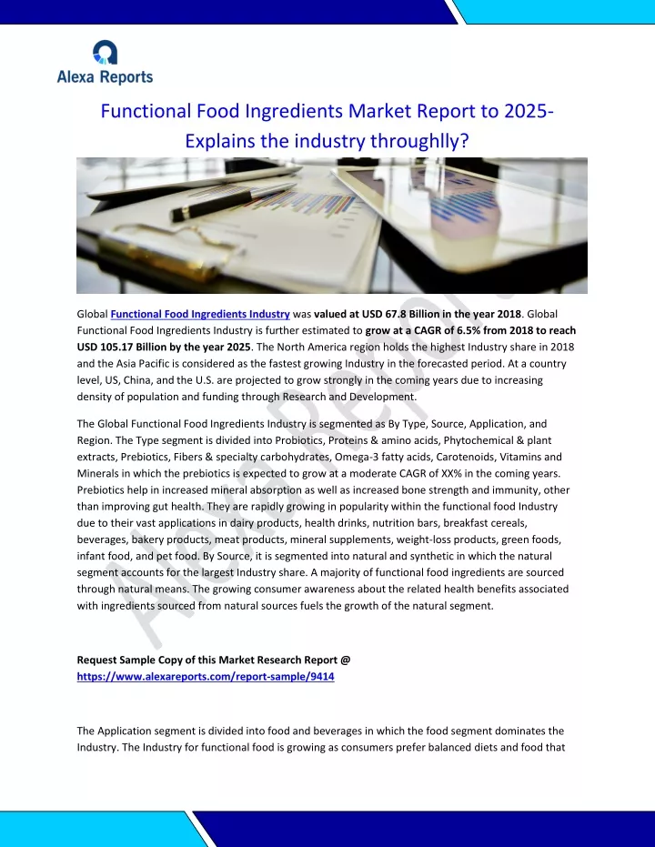 functional food ingredients market report to 2025