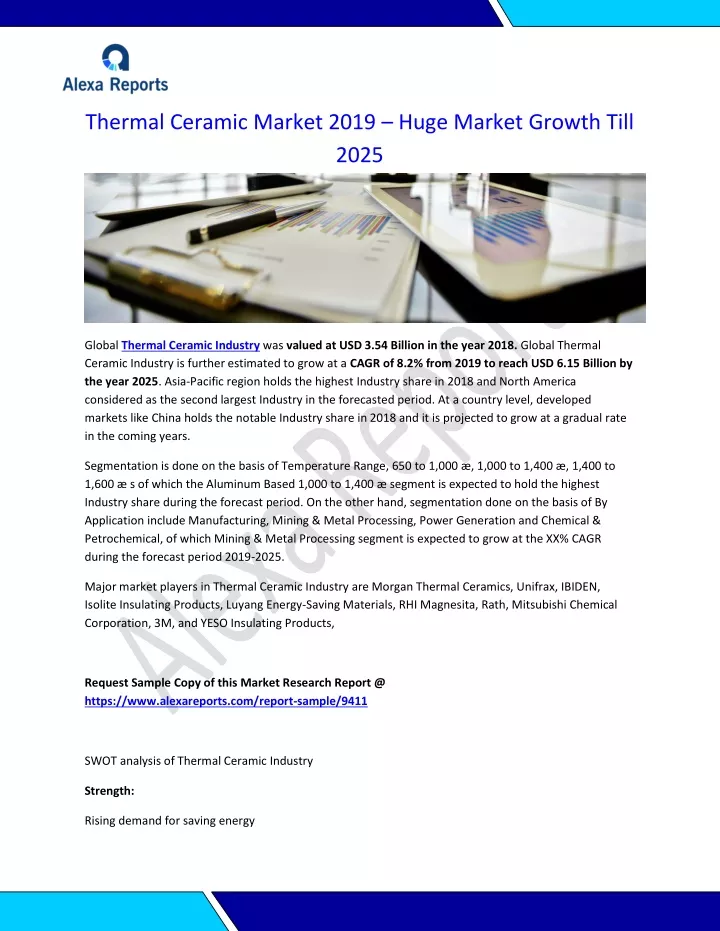 thermal ceramic market 2019 huge market growth