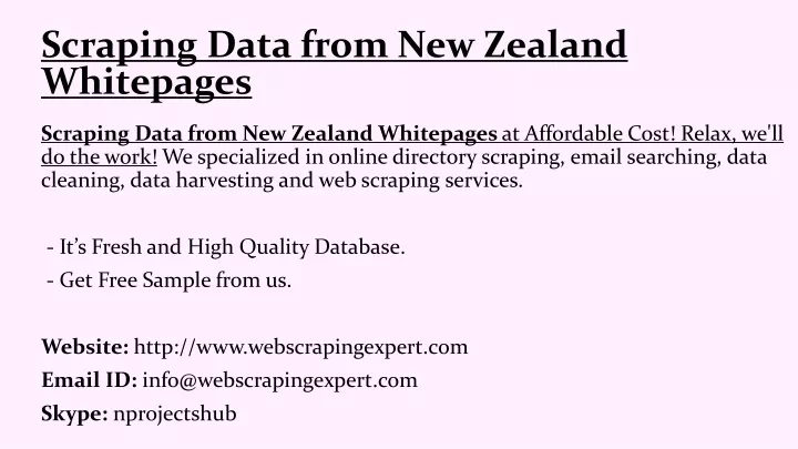 scraping data from new zealand whitepages