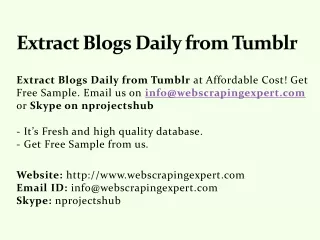 extract blogs daily from tumblr