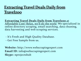 Extracting Travel Deals Daily from Travelzoo